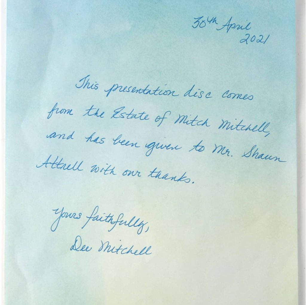 Dee Mitchell letter