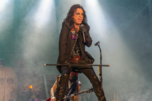 A performing image of Alice Cooper in concert
