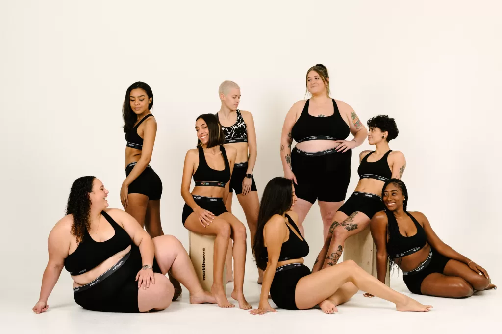 An image of a variety of women in different shapes and sizes modeling Woxer Women's Boxers