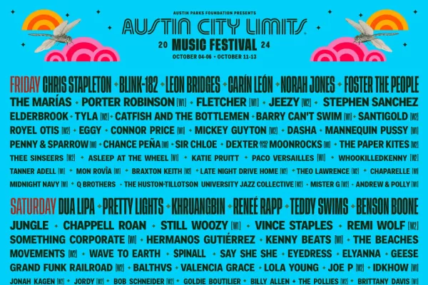 An image of the 2024 Austin City Limits Festival lineup