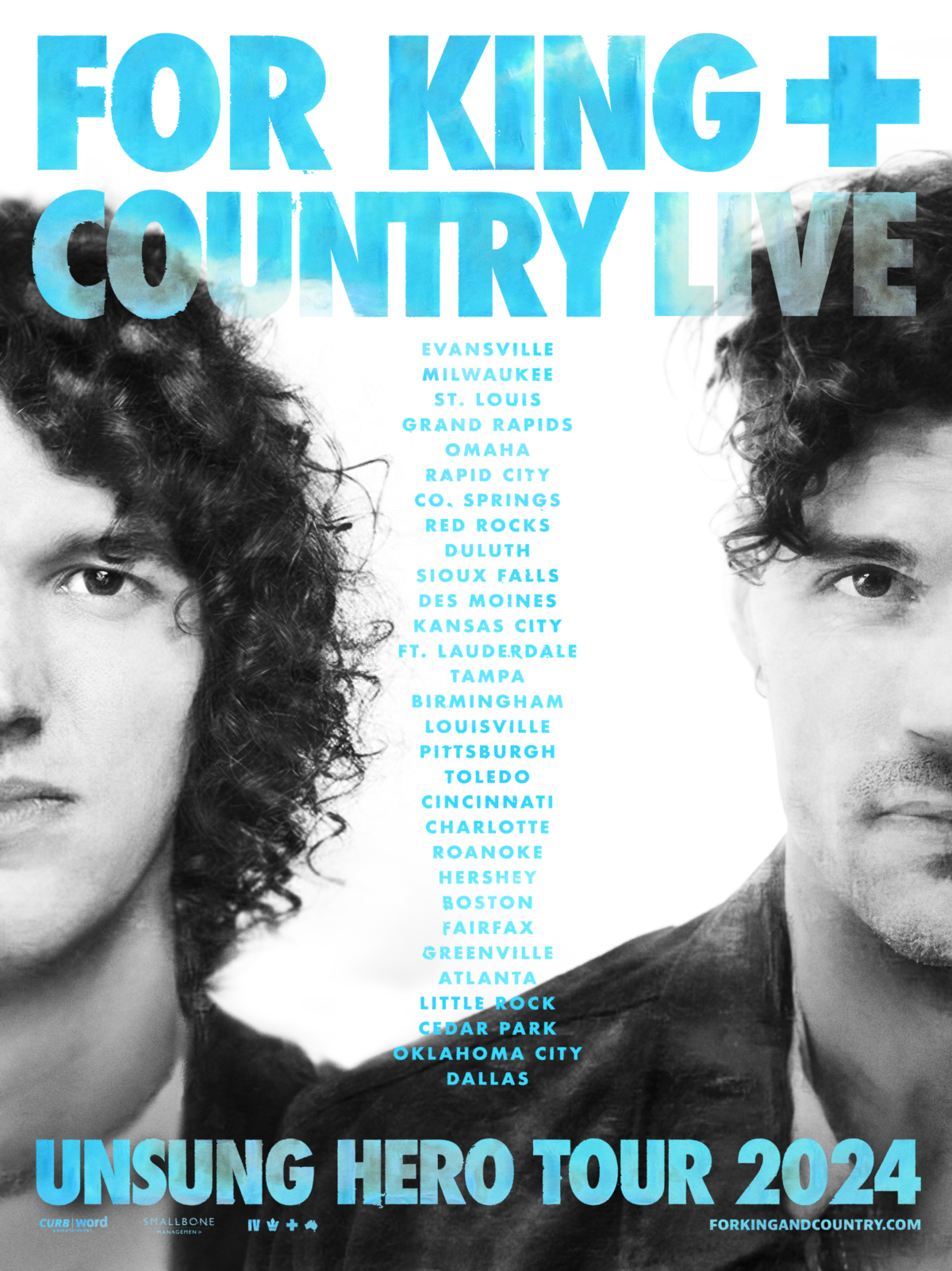 A poster image of Joel and Luke Smallbone side faces for their upcoming fall tour, Unsung Hero