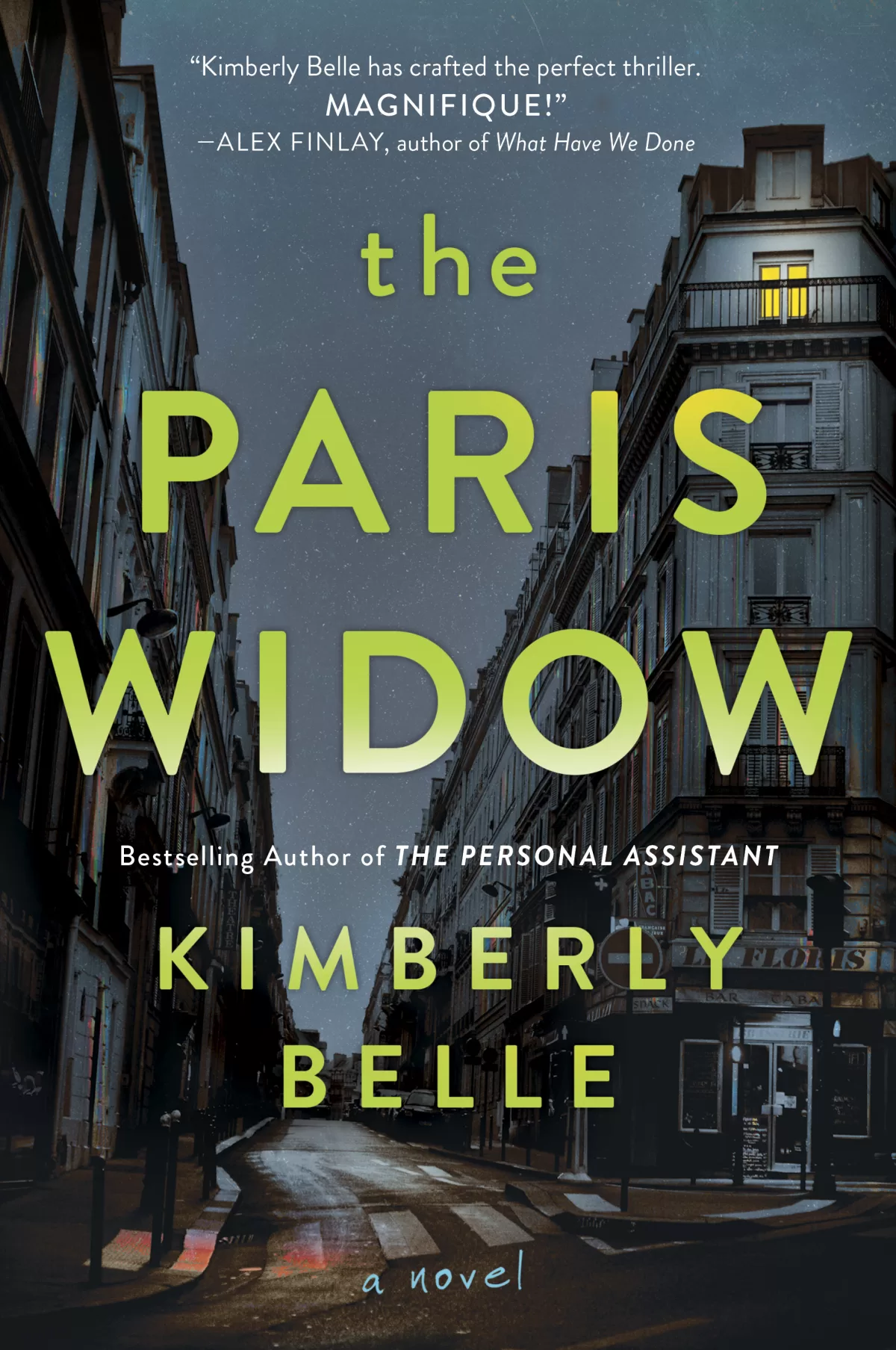 A cover image of the book title, 'The Paris Widow'