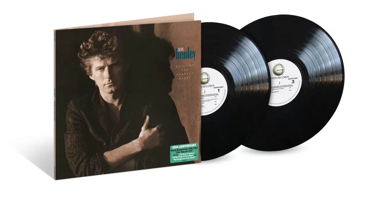 A scaled image of the vinyl disc cover portrait of Eagle's music legend, Don Henley