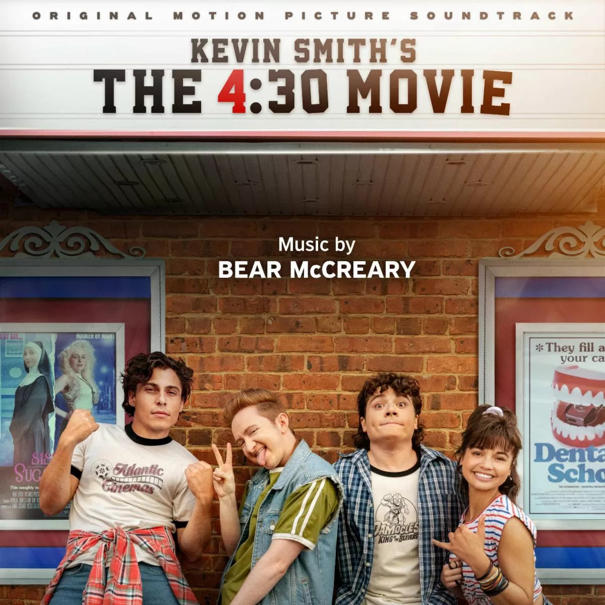 An image of The 4:30 Movie featuring four teenagers in front of a movie building