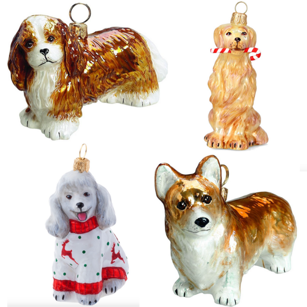 An image of four pieces of Joy to the World's Pet Set Collection ornaments