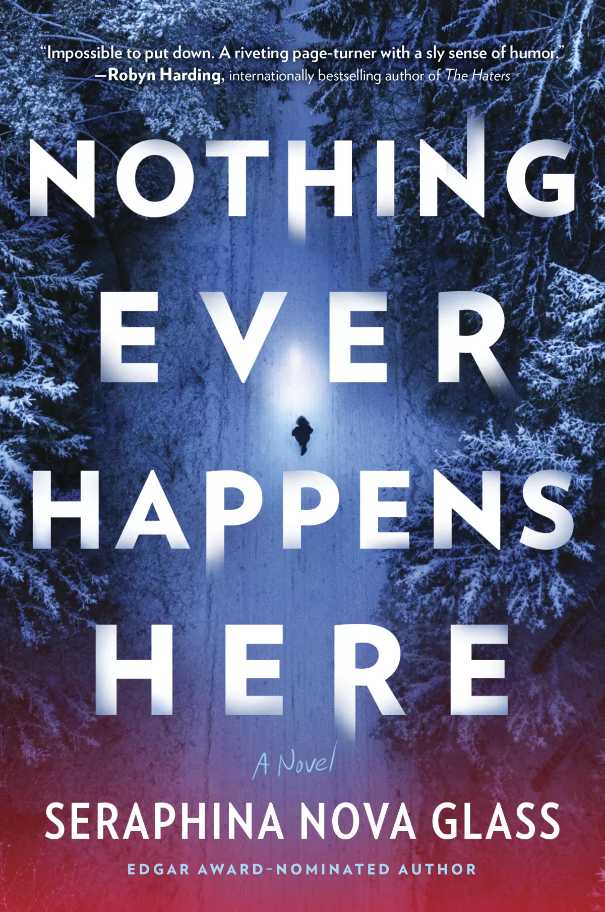 A book cover image for tilte 'Nothing Ever Happens Here.'