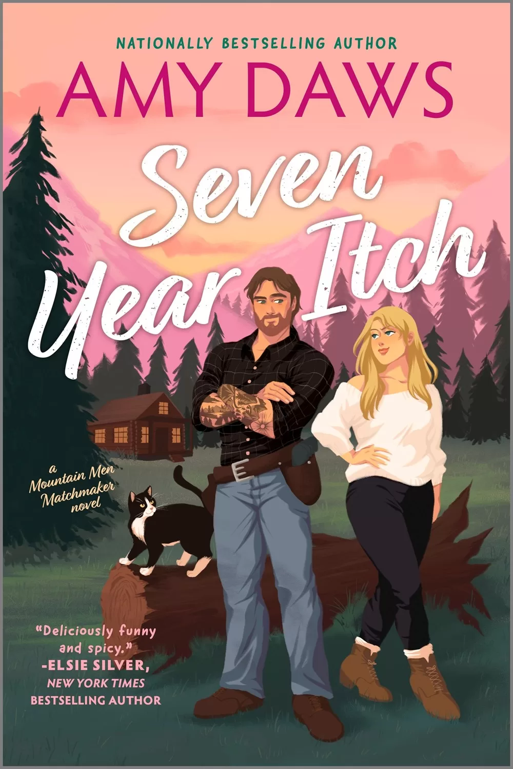 A book cover image for the book title, Seven Year Itch