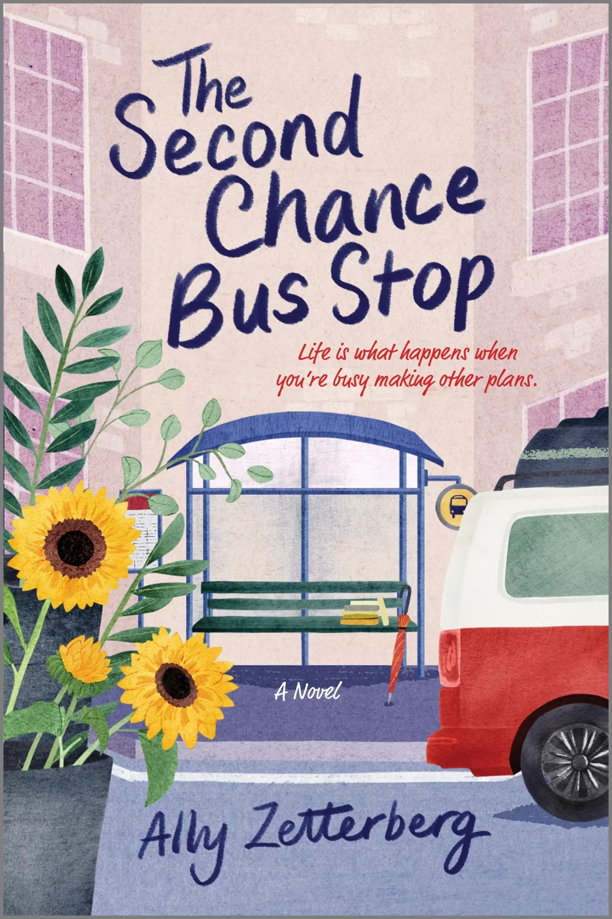 A book cover image of title 'The Second Chance Bus Stop'