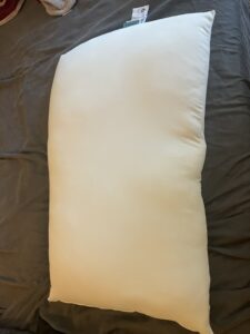 An image of the Marshmalloo pillow gifted to me.